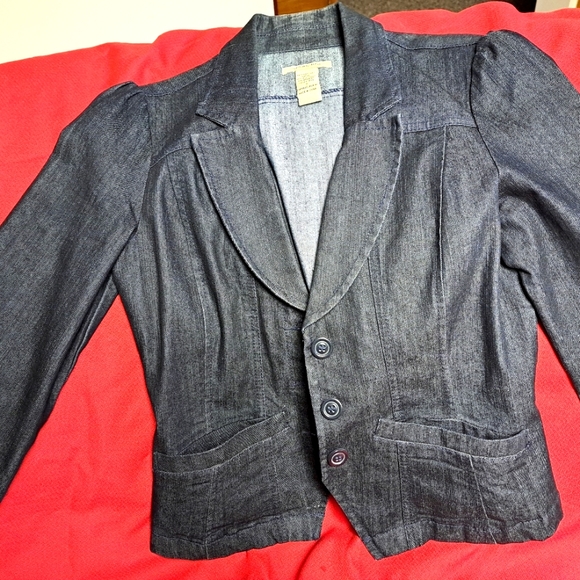 Denim Lace Back Jacket - Picture 1 of 3